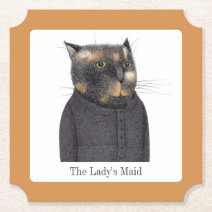 LADY'S MAID CAT Ticket Paper Coasters + Text