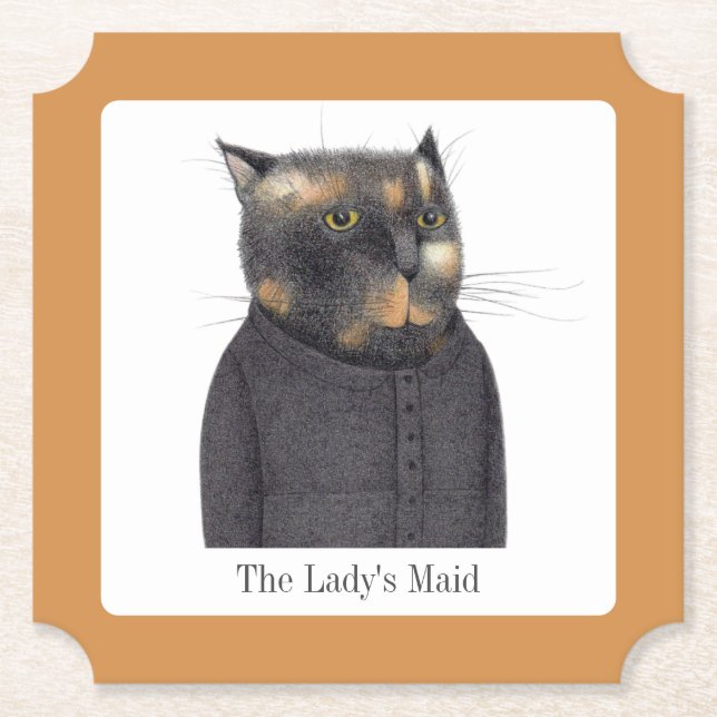 LADY'S MAID CAT Ticket Paper Coasters + Text (Front)