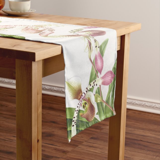 Ladys Slipper Orchid Flowers Floral Table Runner (In Situ)