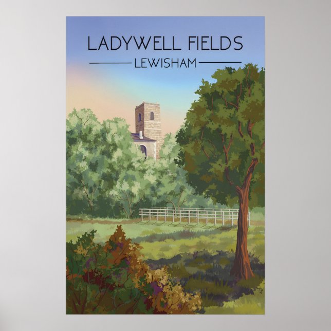 Ladywell Fields London Travel Poster (Front)