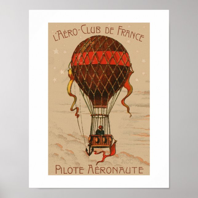 L'Aero-Club de France Hot Air Balloon Poster (Front)
