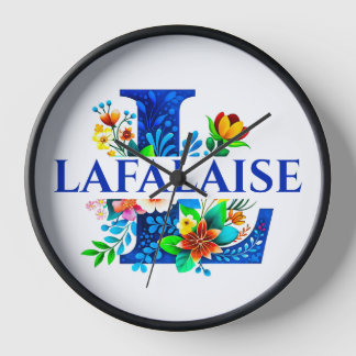 LAFALAISE 10" Black Wooden Frame. Clock #290625