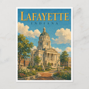 Lafayette Indiana Courthouse Dome GeoSaga Postcard