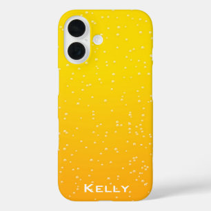 Lager Beer Bubbles with Name iPhone 16 Case