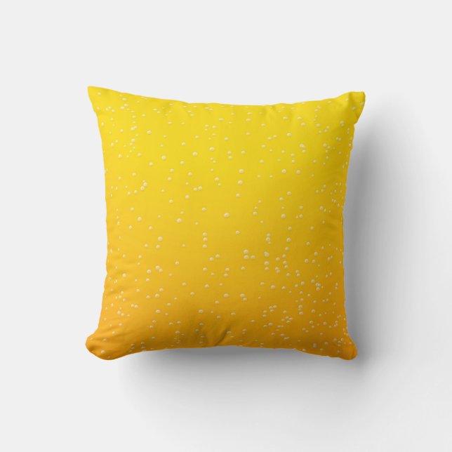 Lager Beer with Tiny Bubbles Background Art Cushion (Front)