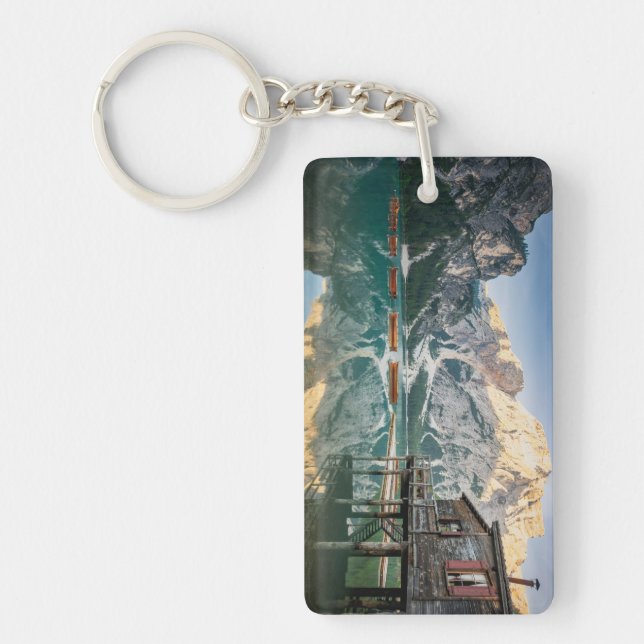 Lago di Braies in the Dolomites in Italy Key Ring (Front)