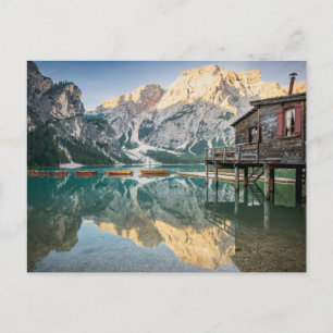 Lago di Braies in the Dolomites in Italy Postcard