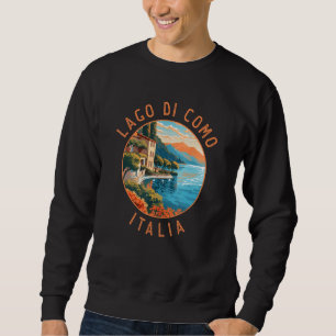 Lago di Como Italia Distressed Circle Vintage Sweatshirt