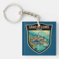 Lago di Como Italia Travel Art Badge