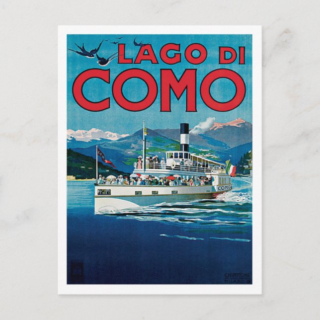 Lago Di Como Italy Vintage Travel Postcard (Front)