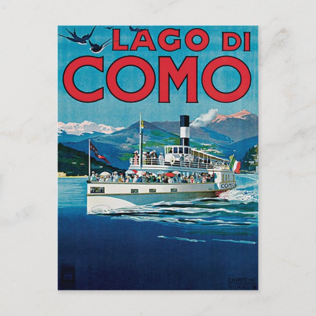 Lago Di Como Italy Vintage Travel Postcard (Front)