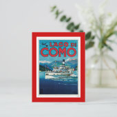 "Lago di Como" Vintage Italian Travel Poster Postcard (Standing Front)