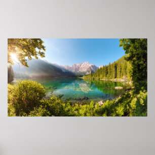 Lago di Fusine Juliaschen Alps Poster