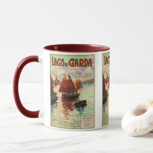 Lago di Garda, Lake Garda, Italy Vintage Travel, L Mug