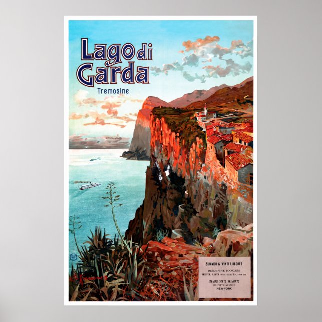 Lago di Garda, Tremonsine, Italy Travel Poster (Front)