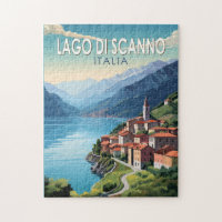 Lago di Scanno Italia Travel Art Vintage