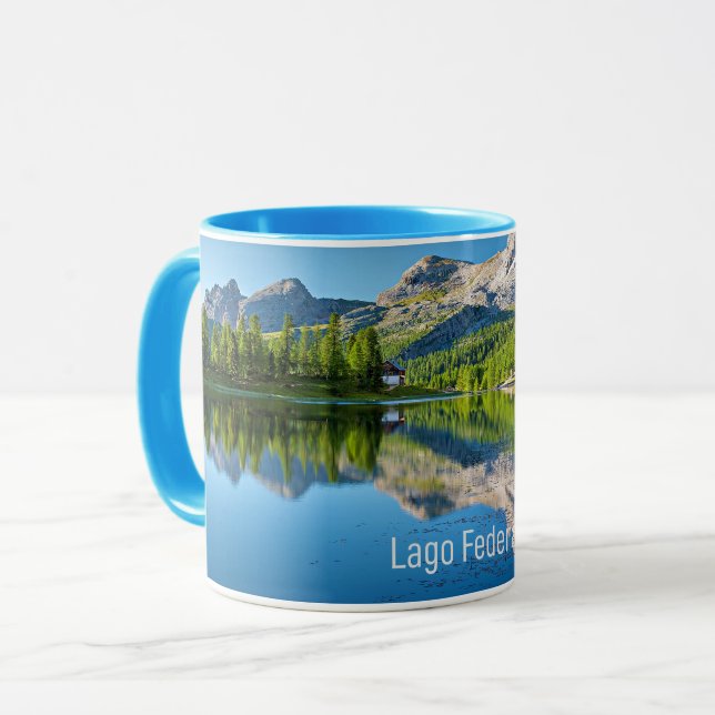 Lago Federa, mountain lake, Mug (Front Left)