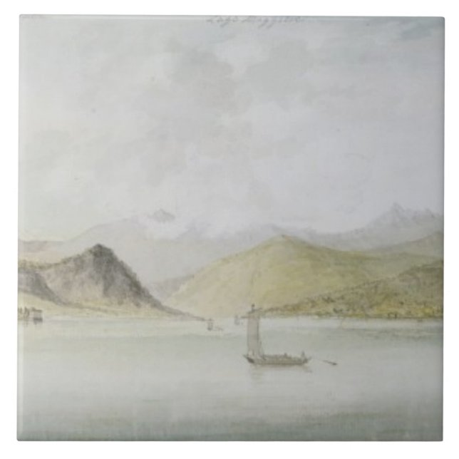 Lago Maggiore (w/c, pen, ink and graphite on paper Ceramic Tile (Front)