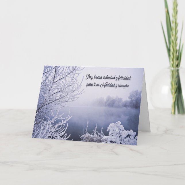 Lago Nieve Navidad Holiday Card (Front)