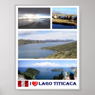 Lago Titicaca - I Love - Peru - Poster