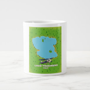 Lago Trasimeno Italy lake map Large Coffee Mug