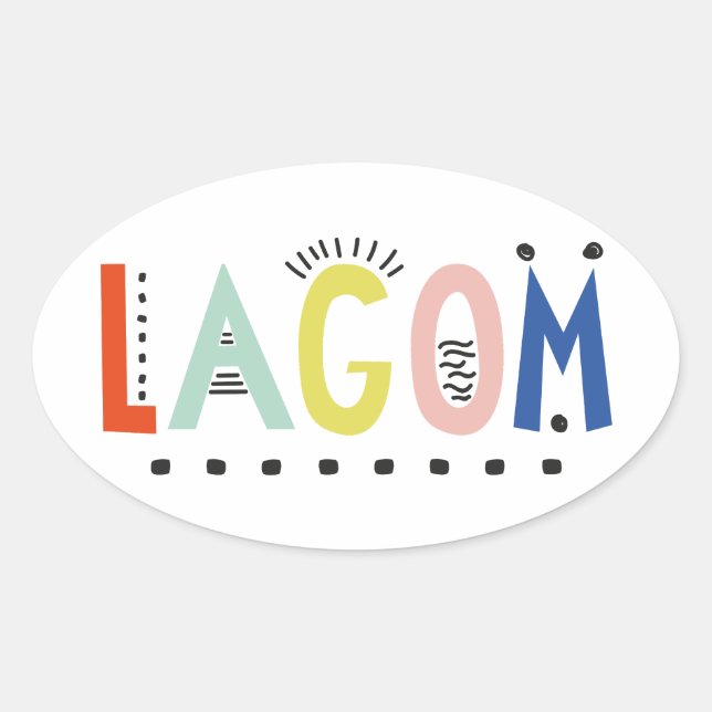 Lagom Colours Oval Sticker (Front)