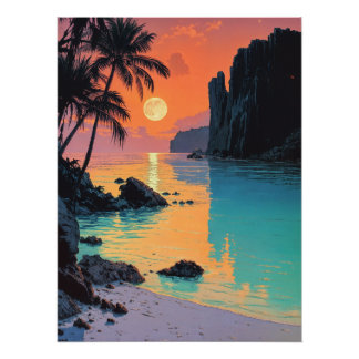 Lagoon at Sunset Poster