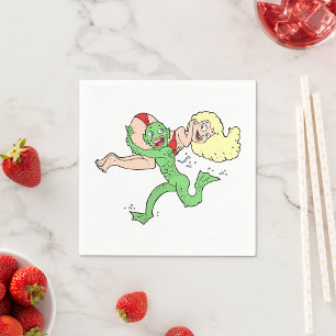 Lagoon Creature Carrying Woman Napkin