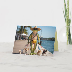 Lagoon Creature Walkin' the Dog Card