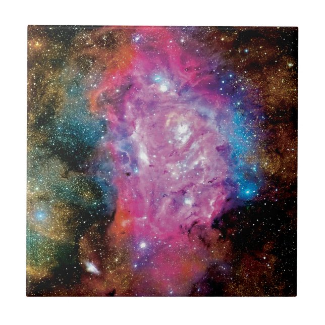 Lagoon Emission Nebula Interstellar Cloud Photo Ceramic Tile (Front)