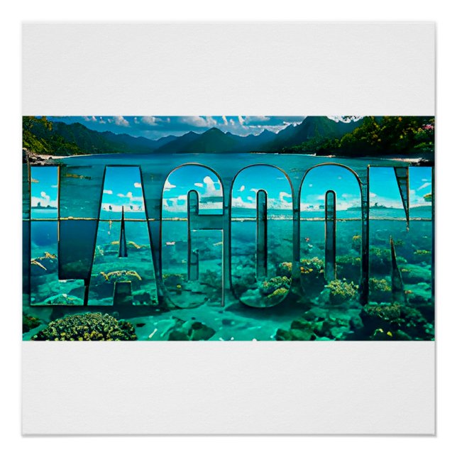 Lagoon Luxury Tropical Editorial Artwork Poster (Front)