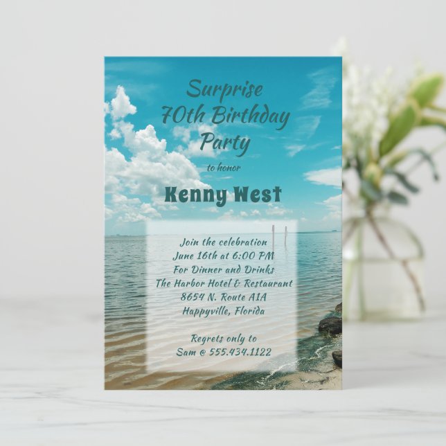 Lagoon Water n Sky Man’s Birthday Party Template (Standing Front)
