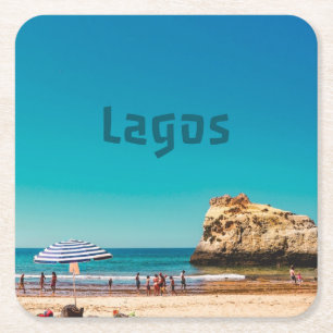 Lagos Beach Square Paper Coaster