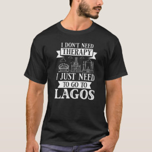 Lagos Nigeria City Skyline Map Travel T-Shirt