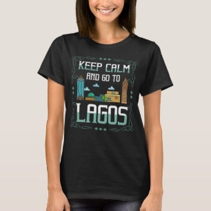 Lagos Nigeria City Skyline Map Travel T-Shirt