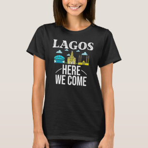 Lagos Nigeria City Trip Skyline Map Travel T-Shirt