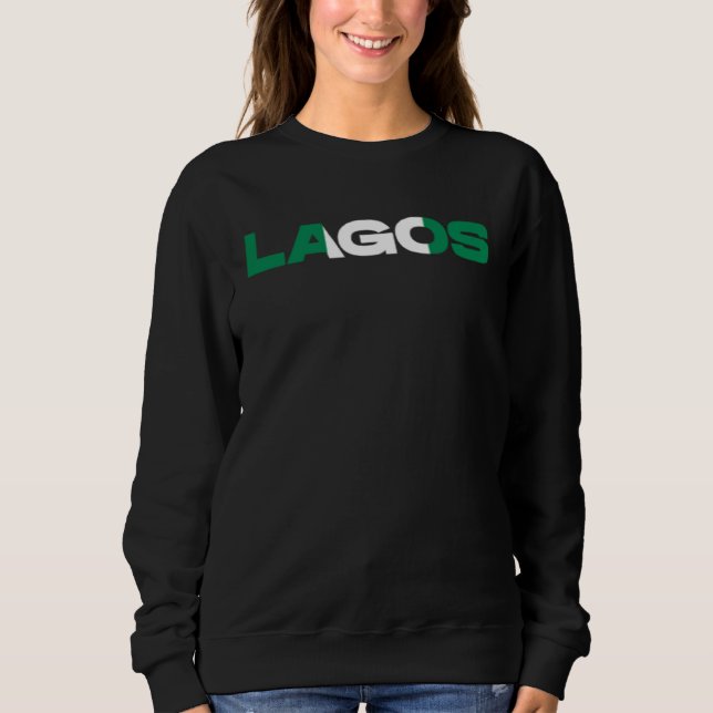 Lagos Nigeria Flag Pocket Patch  For Men Women & Y Sweatshirt (Front)