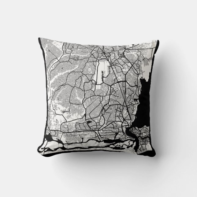 Lagos Nigeria Map Cushion (Front)