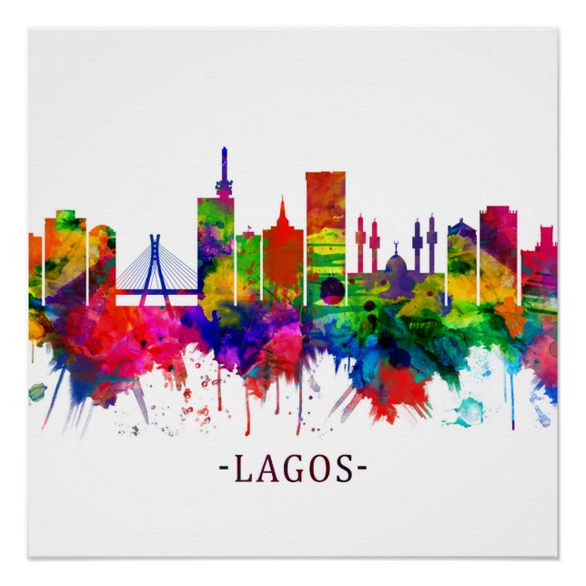 Lagos Nigeria Skyline Poster (Front)