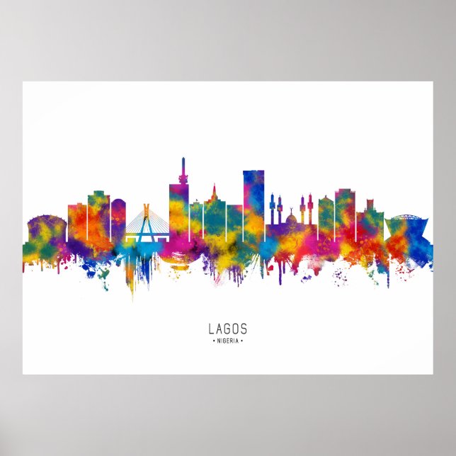 Lagos Nigeria Skyline Poster (Front)