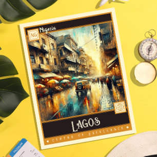Lagos, Nigeria   Vintage Painting Postcard