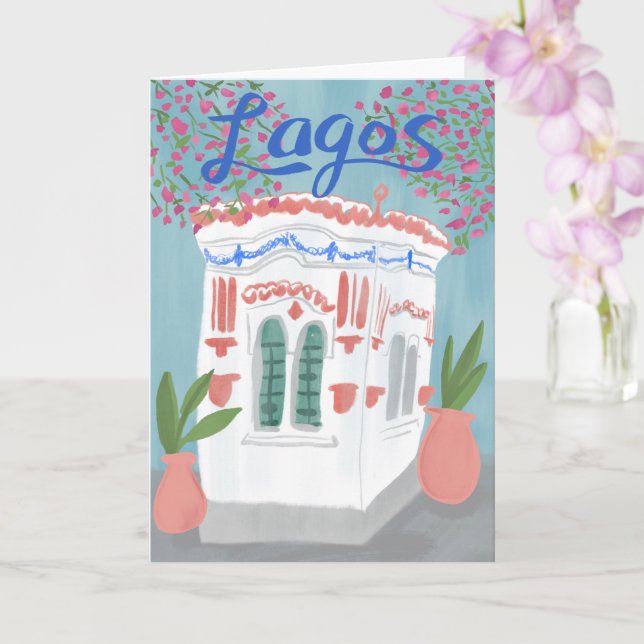 Lagos Portugal Quiosque Algarve Cute Handmade Art Card (Orchid)