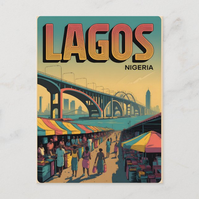 Lagos Vintage Postcard (Front)