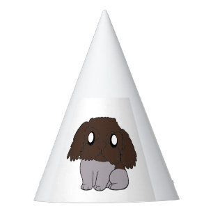 lagotto brown roan cartoon party hat