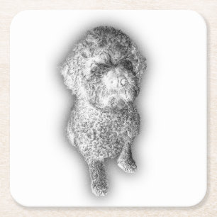 Lagotto Lines – Artisan Coaster for the Curly-Coat