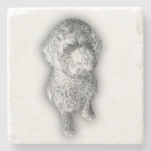 Lagotto Lines – Artisan Coaster for the Curly-Coat