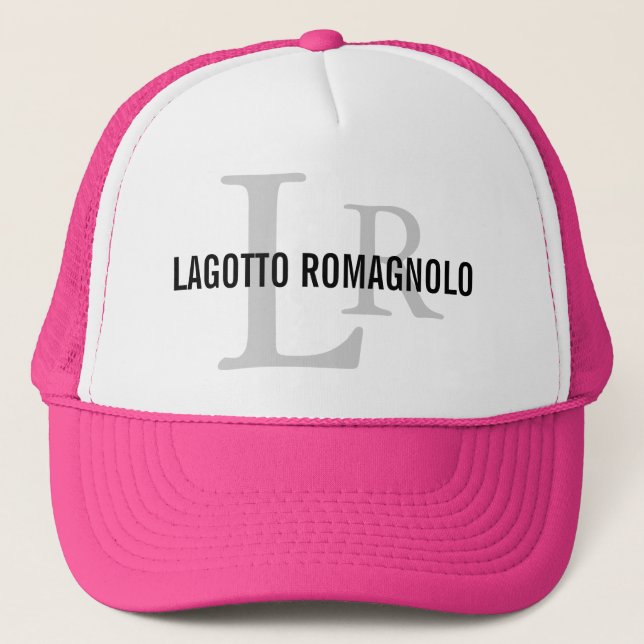 Lagotto Romagnolo Breed Monogram Trucker Hat (Front)