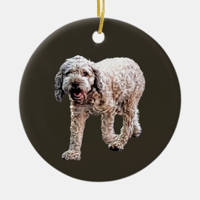 Lagotto Romagnolo Ceramic Ornament (Front)