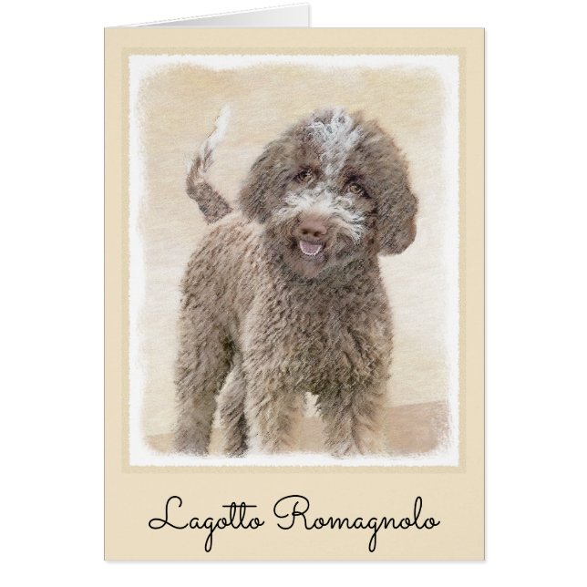 Lagotto Romagnolo Painting - Cute Original Dog Art (Front)