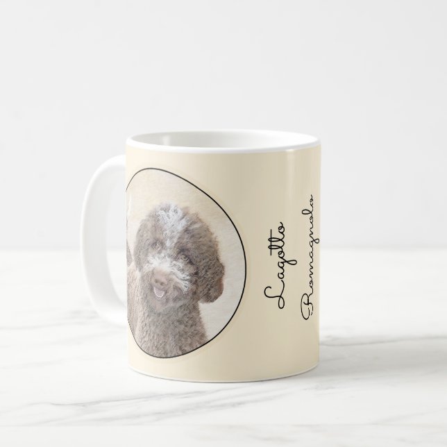 Lagotto Romagnolo Painting - Cute Original Dog Art Coffee Mug (Front Left)